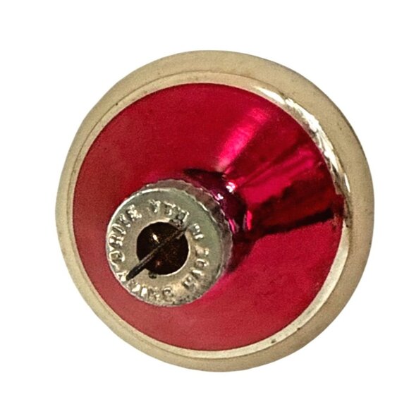 Vintage Shiny Brite UFO Top Glass Ornament Red Gold Blue 1950s USA 2.75” VTG - Picture 3 of 3